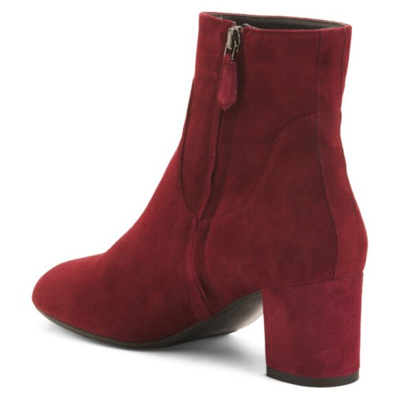 NEW GRIGIO ARANCIO Made In Italy Suede Heel Booties Burgundy 864mn - Picture 2 of 2